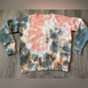 12 PM Buckle Brand Small Tie Dye Women’s Distressed Pullover Sweater